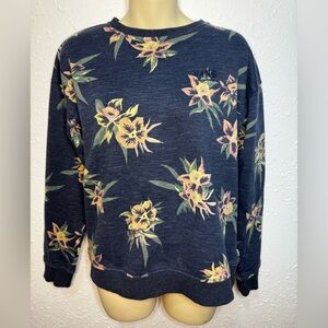 Vans Women's Navy Floral Crewneck Sweater
